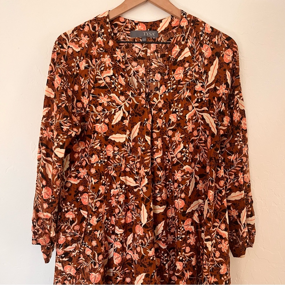 Tysa maxi flora bohemian dress with long sleeves